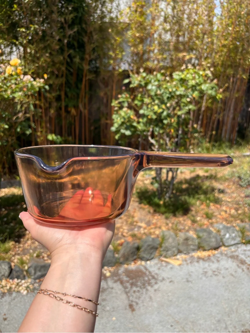 Vintage Corning Ware Visions Amber Glass Pour Pot (1L capacity)